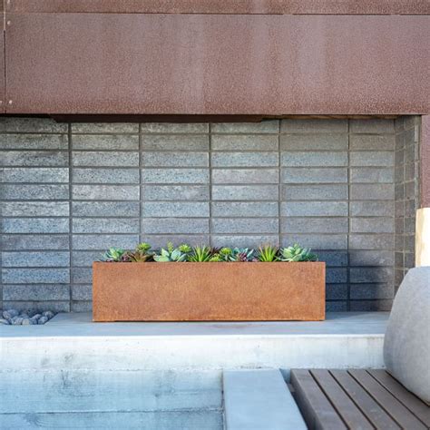 corten window box planter 